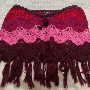 bebe crochet mini skirt